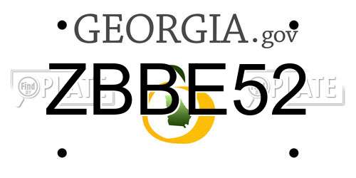ZBBE52 Georgia License Plate
