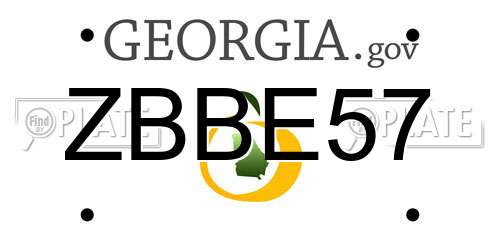 ZBBE57 Georgia License Plate