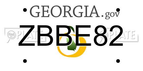 ZBBE82 Georgia License Plate