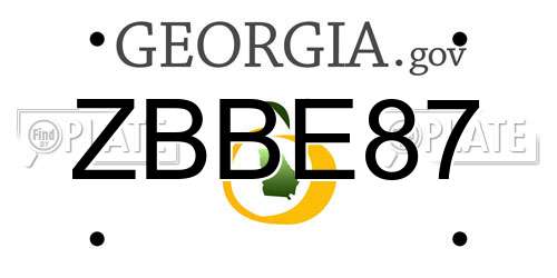ZBBE87 Georgia License Plate