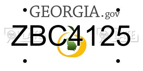 ZBC4125 Georgia License Plate