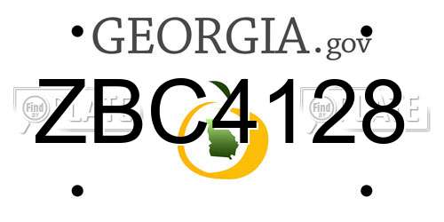 ZBC4128 Georgia License Plate