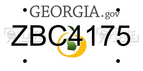 ZBC4175 Georgia License Plate