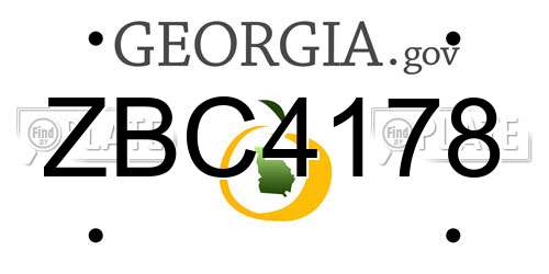 ZBC4178 Georgia License Plate