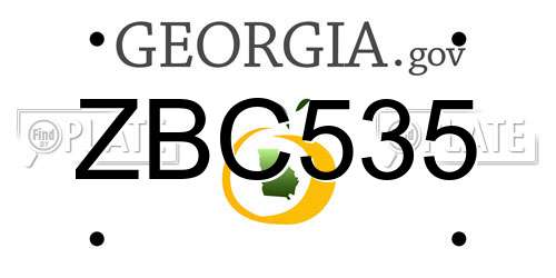 ZBC535 Georgia License Plate