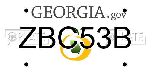 ZBC53B Georgia License Plate