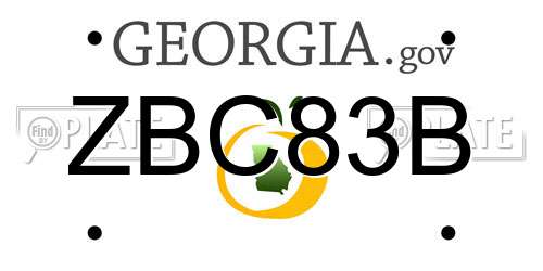 ZBC83B Georgia License Plate