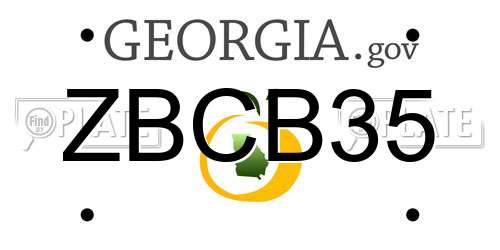 ZBCB35 Georgia License Plate