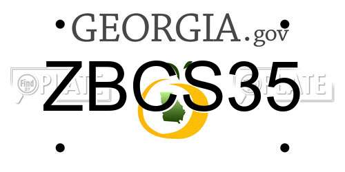 ZBCS35 Georgia License Plate