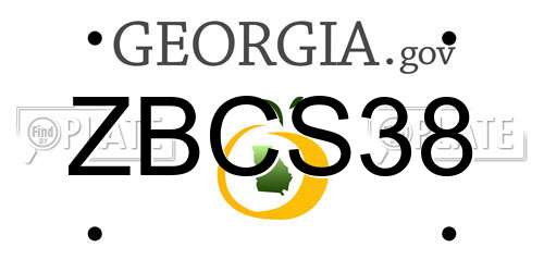 ZBCS38 Georgia License Plate