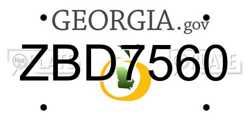 ZBD7560 Georgia License Plate