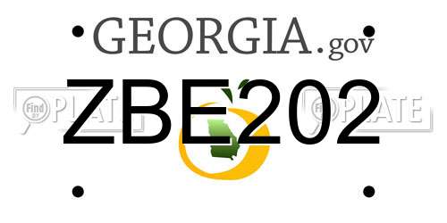 ZBE202 Georgia License Plate