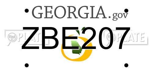 ZBE207 Georgia License Plate