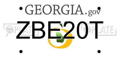 ZBE20T Georgia License Plate