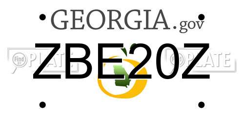 ZBE20Z Georgia License Plate