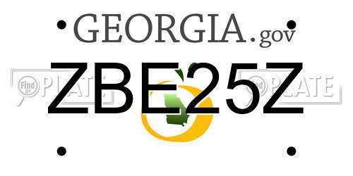 ZBE25Z Georgia License Plate