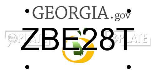 ZBE28T Georgia License Plate