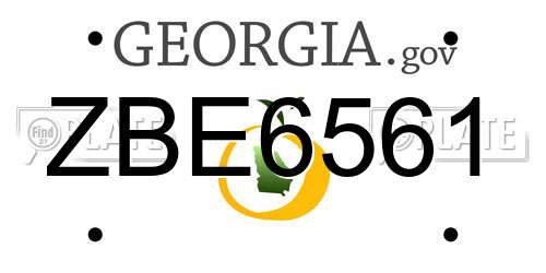 ZBE6561 Georgia License Plate