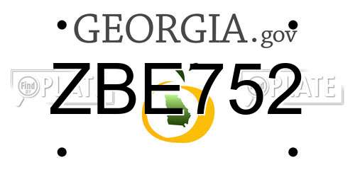 ZBE752 Georgia License Plate
