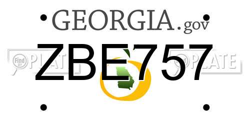 ZBE757 Georgia License Plate
