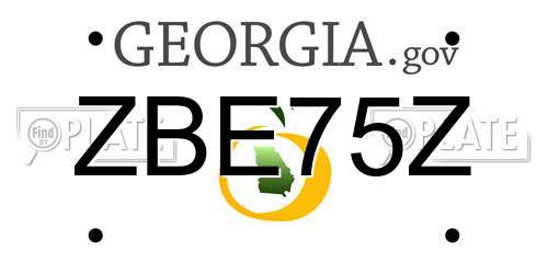 ZBE75Z Georgia License Plate