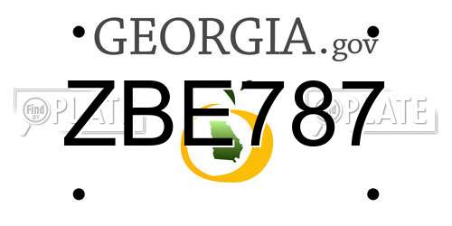 ZBE787 Georgia License Plate