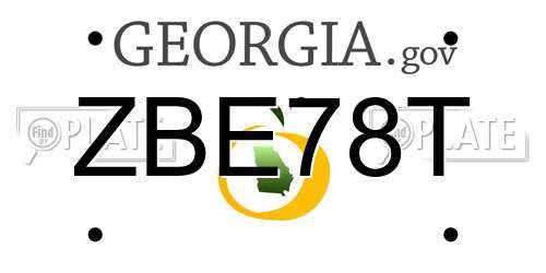 ZBE78T Georgia License Plate