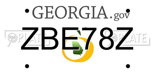 ZBE78Z Georgia License Plate