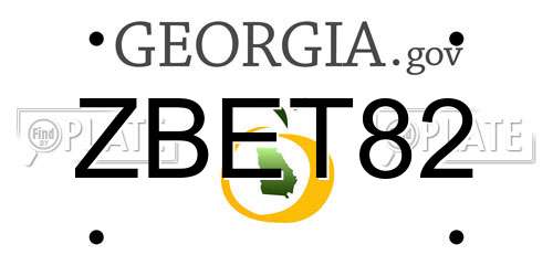 ZBET82 Georgia License Plate