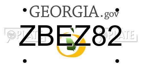 ZBEZ82 Georgia License Plate