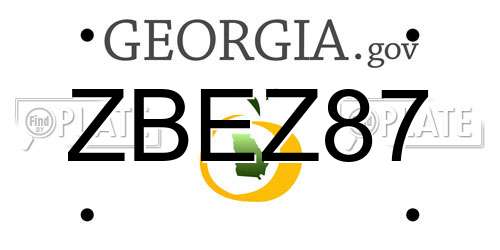 ZBEZ87 Georgia License Plate