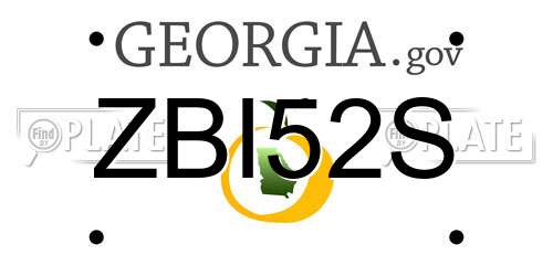 ZBI52S Georgia License Plate