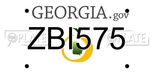 ZBI575 Georgia License Plate