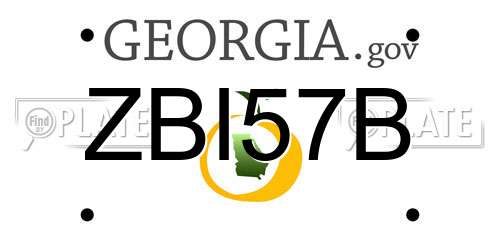 ZBI57B Georgia License Plate