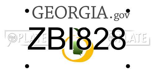 ZBI828 Georgia License Plate