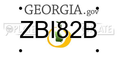 ZBI82B Georgia License Plate