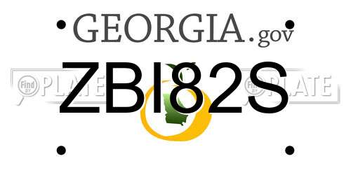 ZBI82S Georgia License Plate