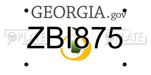 ZBI875 Georgia License Plate