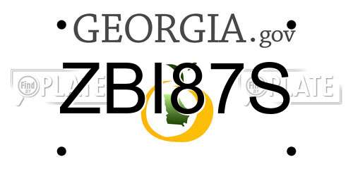 ZBI87S Georgia License Plate