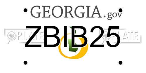 ZBIB25 Georgia License Plate