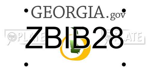 ZBIB28 Georgia License Plate