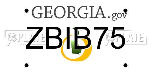 ZBIB75 Georgia License Plate