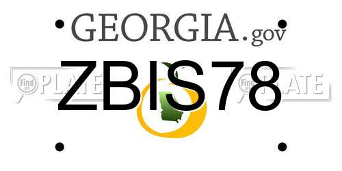 ZBIS78 Georgia License Plate