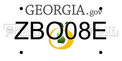 ZBO08E Georgia License Plate
