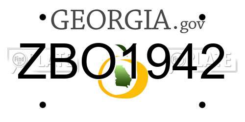 ZBO1942 Georgia License Plate
