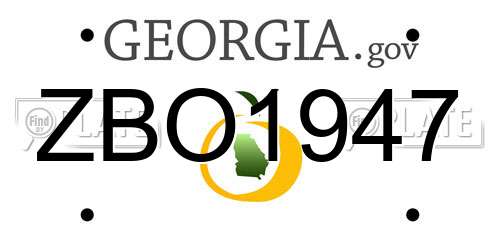 ZBO1947 Georgia License Plate