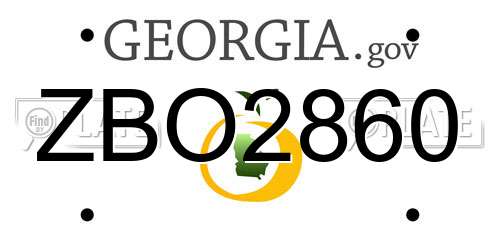ZBO2860 Georgia License Plate