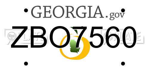 ZBO7560 Georgia License Plate