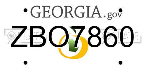 ZBO7860 Georgia License Plate