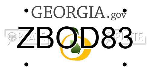 ZBOD83 Georgia License Plate